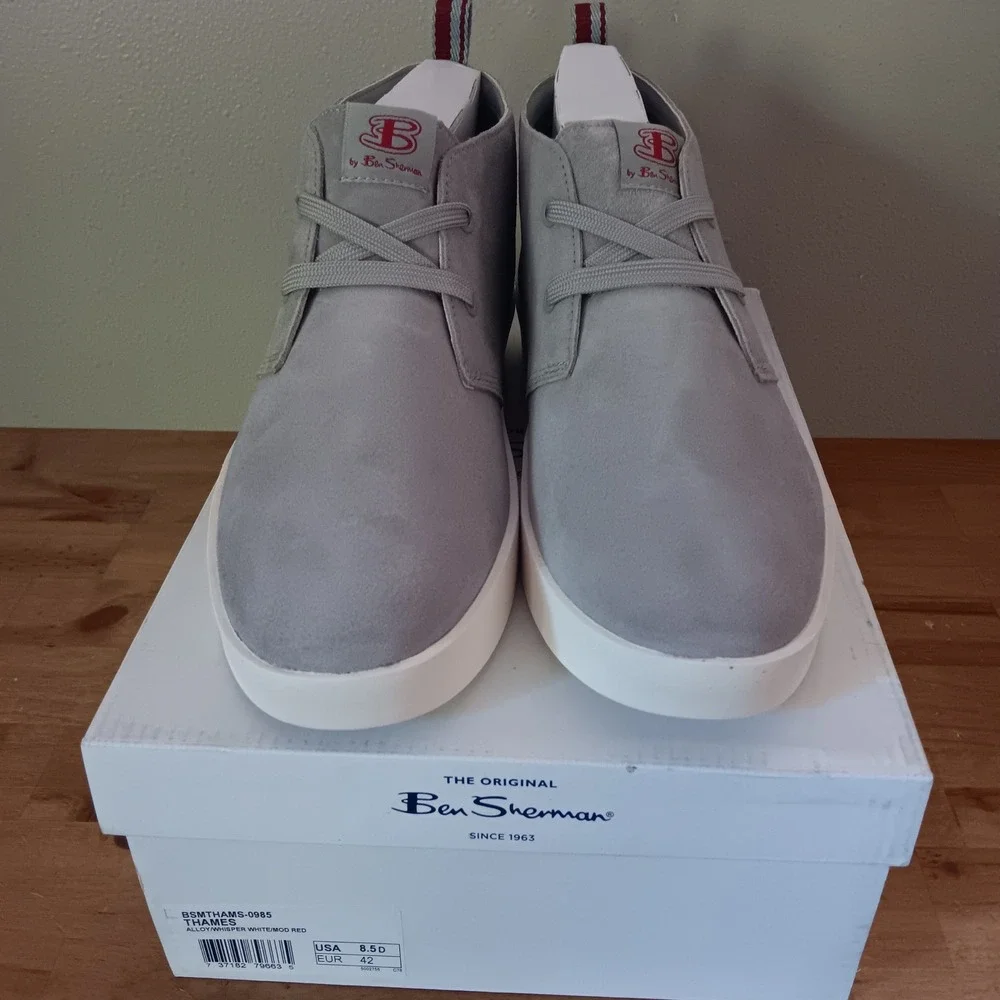 Ben Sherman Thames Chukka Boots Mens 8.5 D Grey New Suede Desert BSMTHAMS-0985